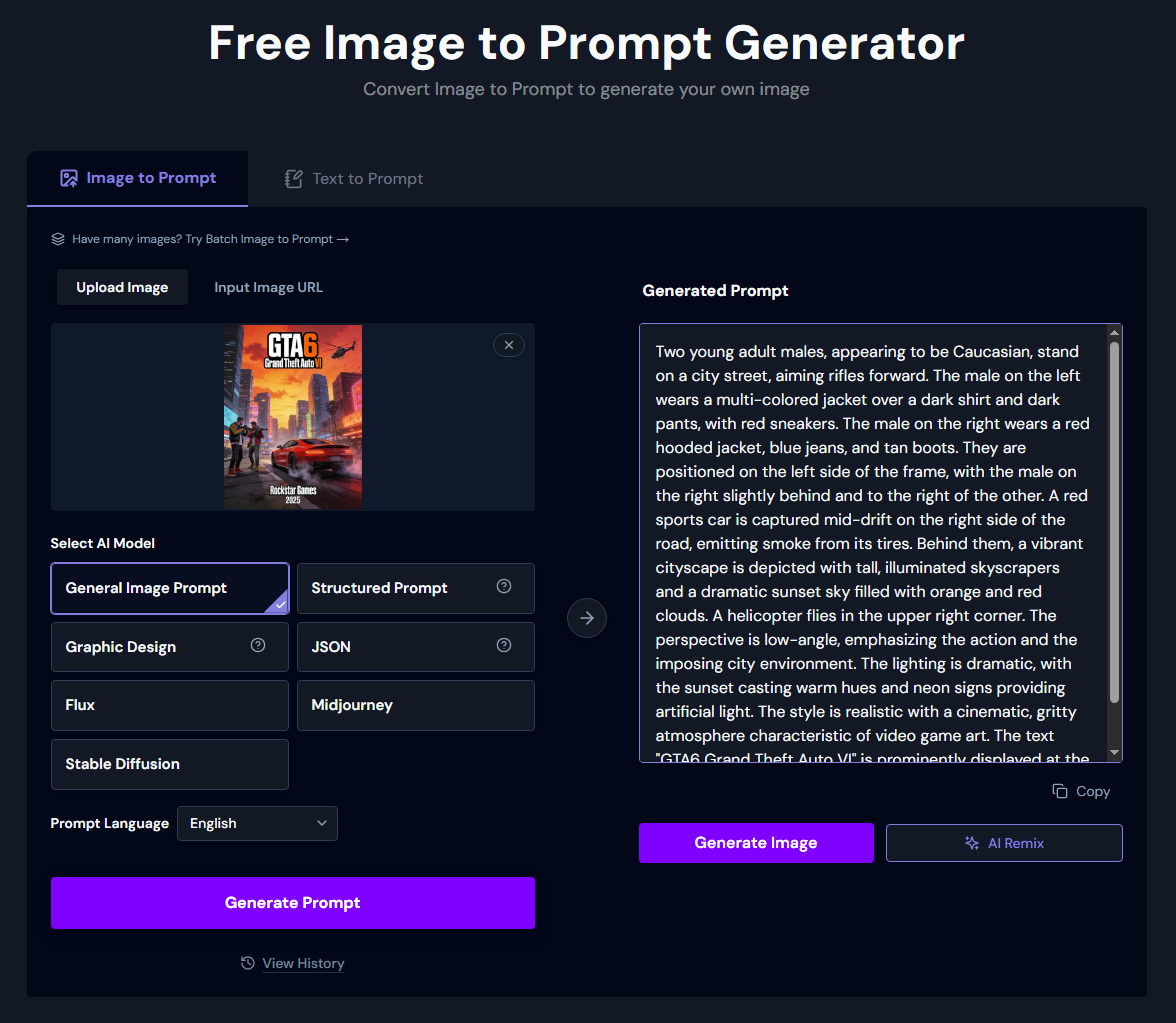 One-click image-to-prompt conversion: Turn any image into an AI prompt ...